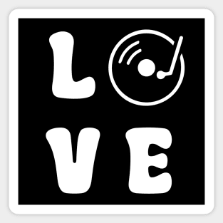 Love Vinyl White Sticker